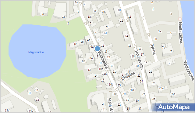 Mrągowo, Warszawska, 8, mapa Mrągowo