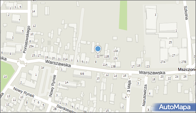 Mszczonów, Warszawska, 11, mapa Mszczonów