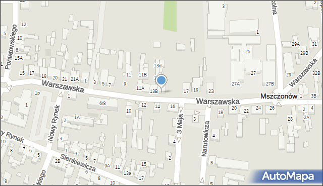 Mszczonów, Warszawska, 15, mapa Mszczonów