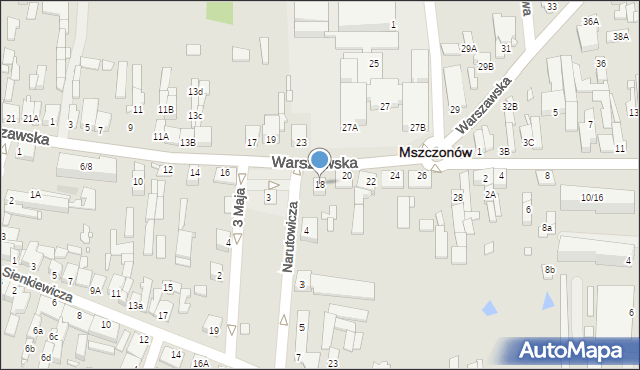 Mszczonów, Warszawska, 18, mapa Mszczonów