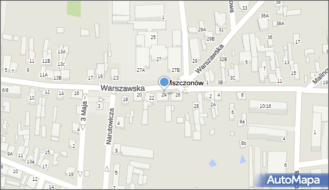 Mszczonów, Warszawska, 24, mapa Mszczonów