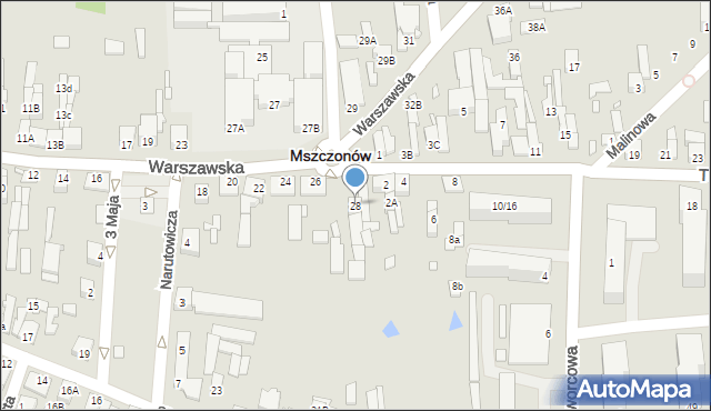 Mszczonów, Warszawska, 28, mapa Mszczonów