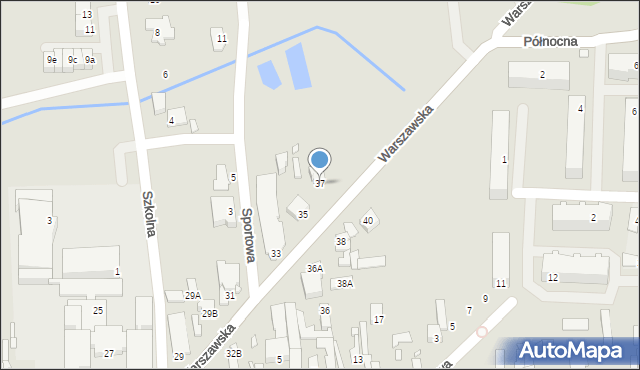 Mszczonów, Warszawska, 37, mapa Mszczonów