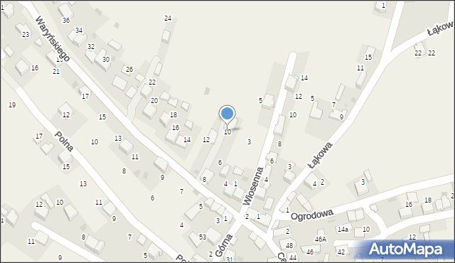 Myślachowice, Waryńskiego Ludwika, 10, mapa Myślachowice