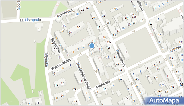 Myślibórz, Warszawska, 10, mapa Myślibórz