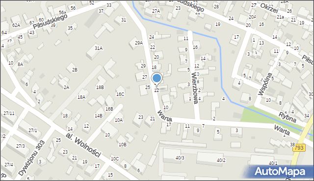 Myszków, Warta, 12, mapa Myszków