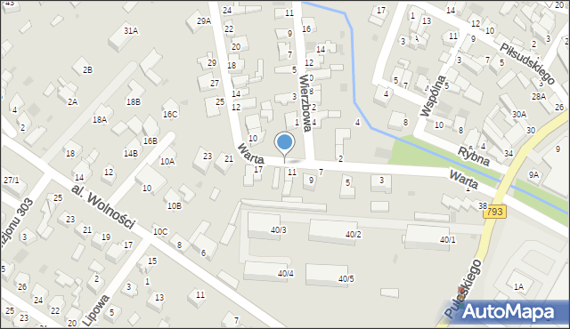 Myszków, Warta, 15, mapa Myszków