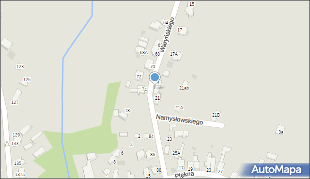 Myszków, Waryńskiego Ludwika, 19A, mapa Myszków