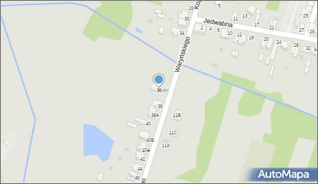 Myszków, Waryńskiego Ludwika, 36, mapa Myszków
