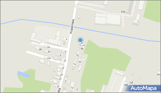 Myszków, Waryńskiego Ludwika, 5B, mapa Myszków