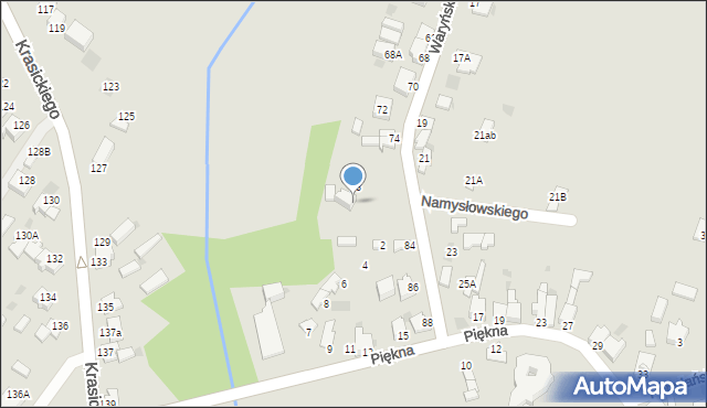 Myszków, Waryńskiego Ludwika, 80A, mapa Myszków