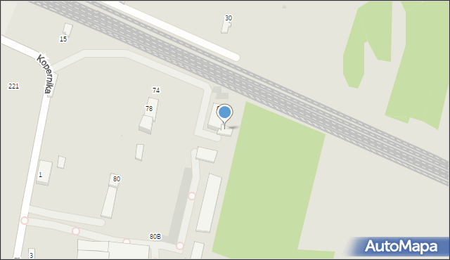 Myszków, Waryńskiego Ludwika, 80b, mapa Myszków