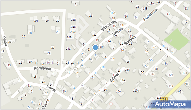 Myszków, Wąska, 8, mapa Myszków