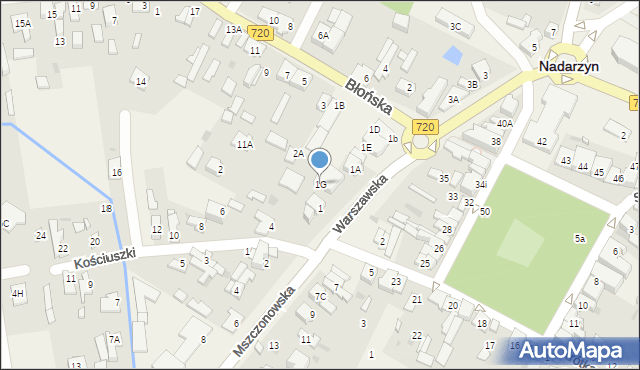 Nadarzyn, Warszawska, 1G, mapa Nadarzyn