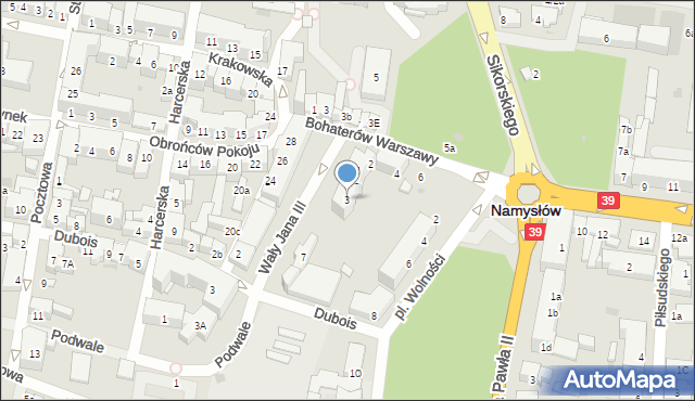 Namysłów, Wały Jana III, 3, mapa Namysłów