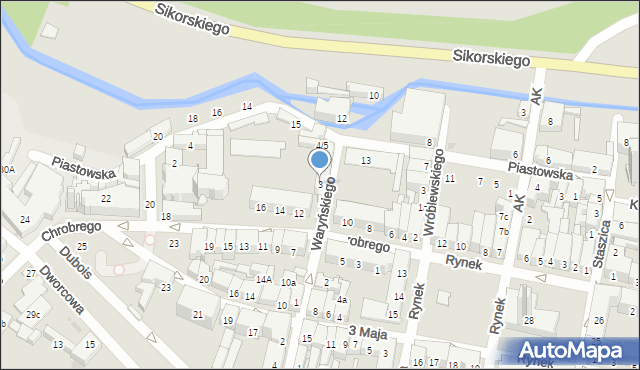 Namysłów, Waryńskiego Ludwika, 3, mapa Namysłów