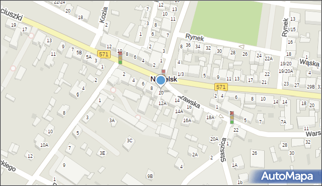 Nasielsk, Warszawska, 10, mapa Nasielsk