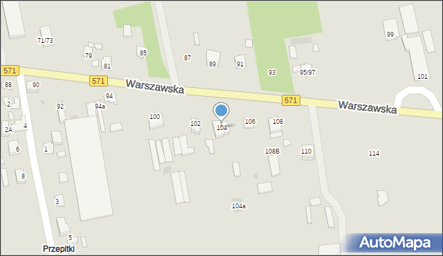 Nasielsk, Warszawska, 104, mapa Nasielsk