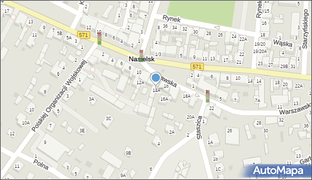 Nasielsk, Warszawska, 14A, mapa Nasielsk