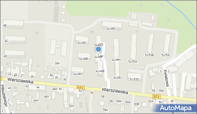 Nasielsk, Warszawska, 41/49F, mapa Nasielsk