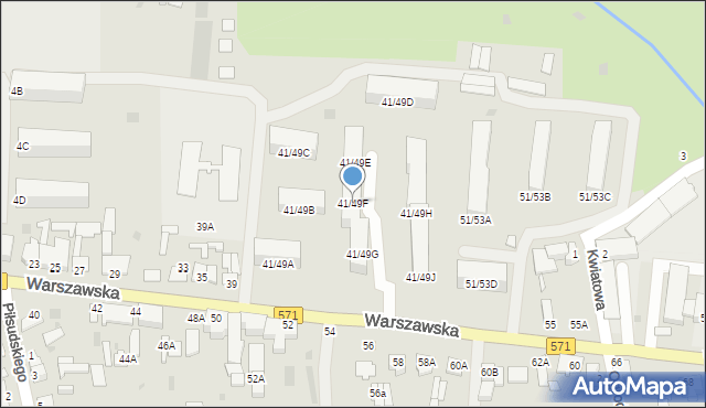 Nasielsk, Warszawska, 41/49F, mapa Nasielsk