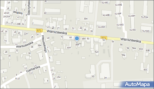 Nasielsk, Warszawska, 46A, mapa Nasielsk