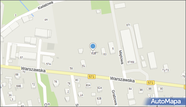 Nasielsk, Warszawska, 61B, mapa Nasielsk