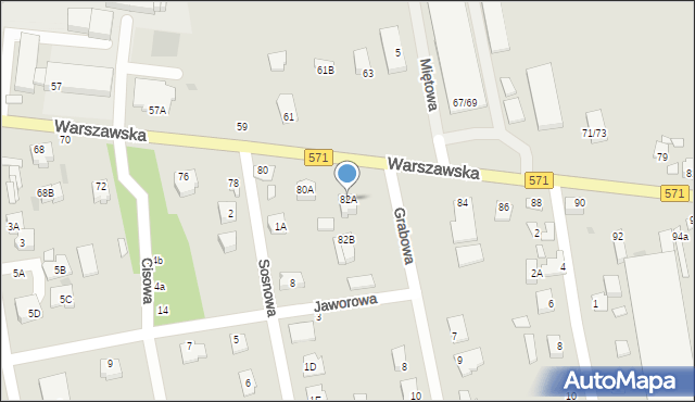Nasielsk, Warszawska, 82A, mapa Nasielsk