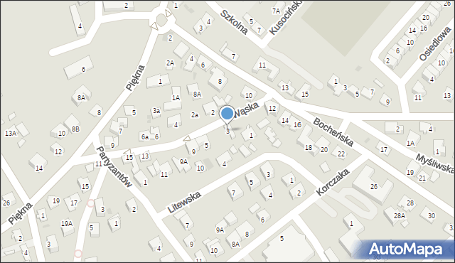 Niepołomice, Wąska, 3, mapa Niepołomice