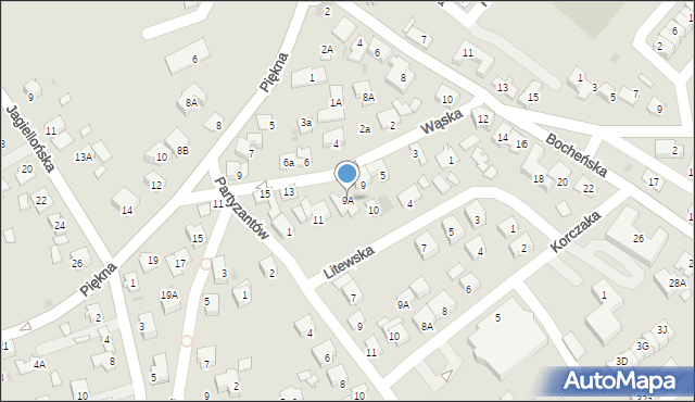 Niepołomice, Wąska, 9A, mapa Niepołomice