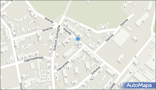 Nowa Sól, Wandy, 11, mapa Nowa Sól