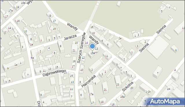 Nowa Sól, Wandy, 13a, mapa Nowa Sól