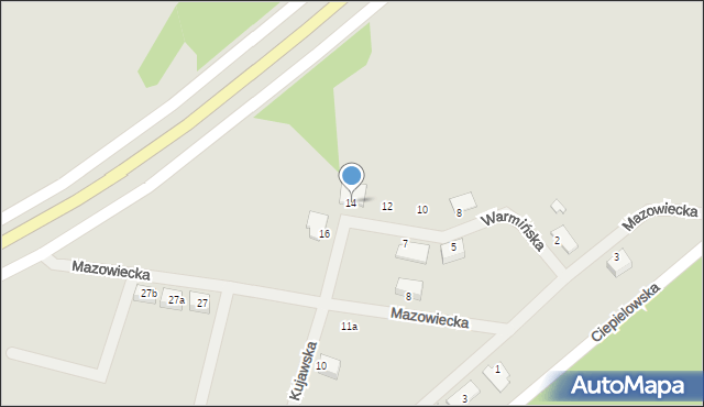 Nowa Sól, Warmińska, 14, mapa Nowa Sól