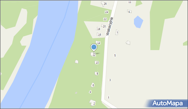 Nowa Wieś, Wakacyjna, 12, mapa Nowa Wieś