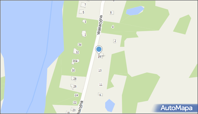 Nowa Wieś, Wakacyjna, 15, mapa Nowa Wieś