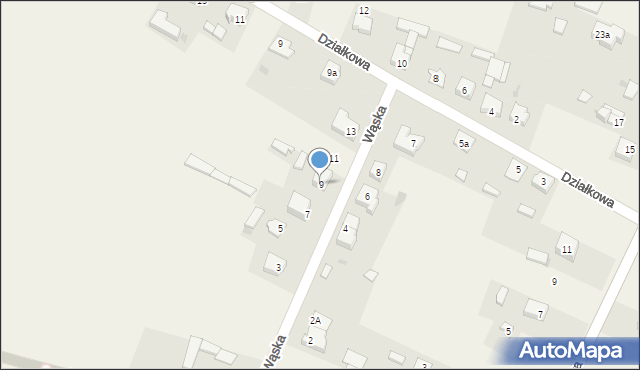 Nowa Wieś, Wąska, 9, mapa Nowa Wieś