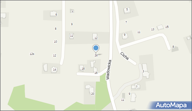 Nowe Dwory, Wadowicka, 14, mapa Nowe Dwory
