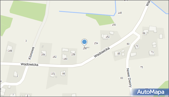 Nowe Dwory, Wadowicka, 156, mapa Nowe Dwory