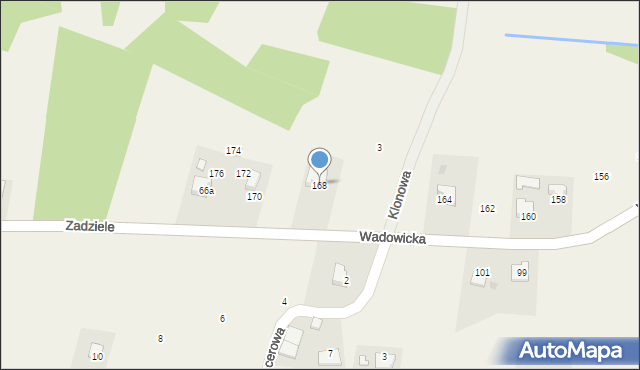 Nowe Dwory, Wadowicka, 168, mapa Nowe Dwory