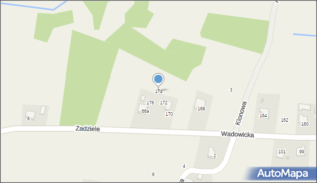 Nowe Dwory, Wadowicka, 174, mapa Nowe Dwory
