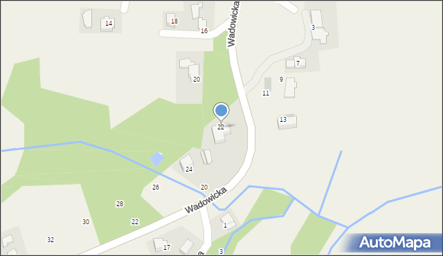 Nowe Dwory, Wadowicka, 22, mapa Nowe Dwory