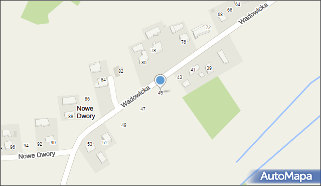 Nowe Dwory, Wadowicka, 45, mapa Nowe Dwory