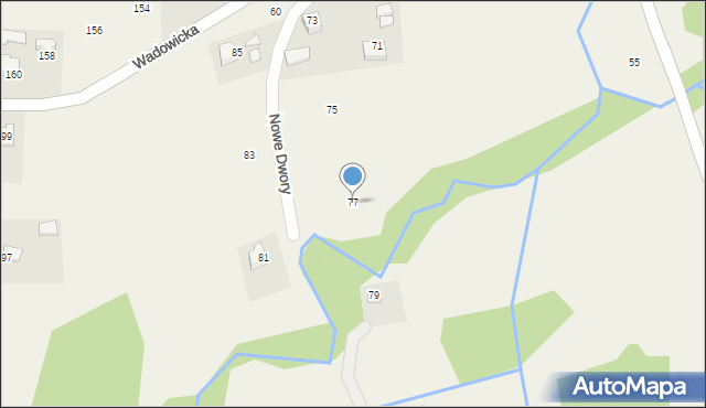 Nowe Dwory, Wadowicka, 77, mapa Nowe Dwory