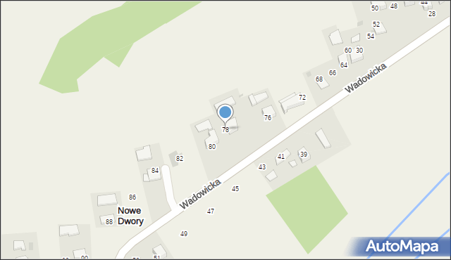 Nowe Dwory, Wadowicka, 78, mapa Nowe Dwory