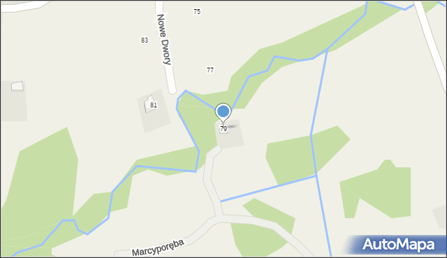 Nowe Dwory, Wadowicka, 79, mapa Nowe Dwory