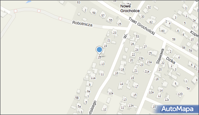 Nowe Grocholice, Waryńskiego Ludwika, 15, mapa Nowe Grocholice