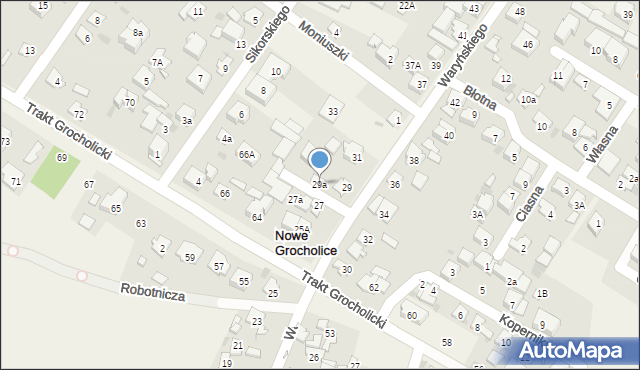 Nowe Grocholice, Waryńskiego Ludwika, 29a, mapa Nowe Grocholice
