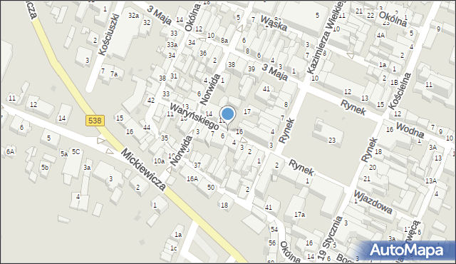 Nowe Miasto Lubawskie, Waryńskiego Ludwika, 1t, mapa Nowe Miasto Lubawskie