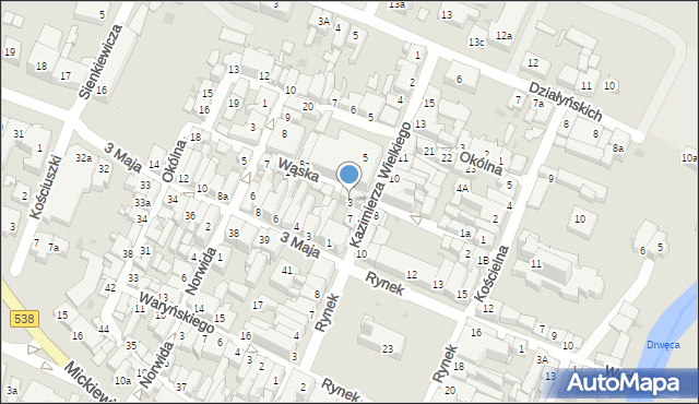 Nowe Miasto Lubawskie, Wąska, 3, mapa Nowe Miasto Lubawskie