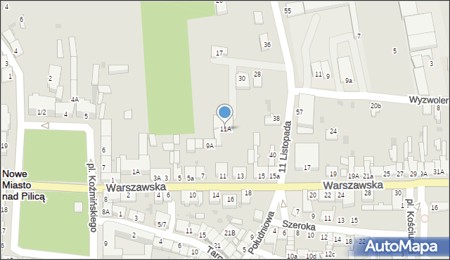 Nowe Miasto nad Pilicą, Warszawska, 11A, mapa Nowe Miasto nad Pilicą
